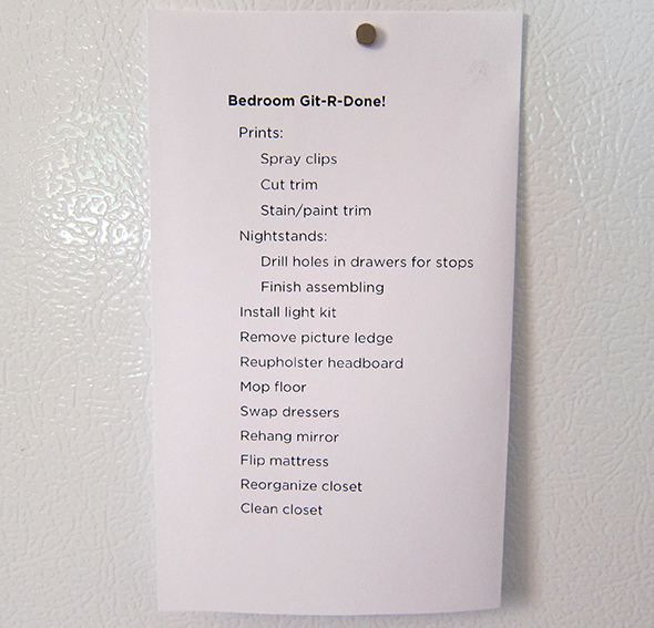 Bedroom To-Do List