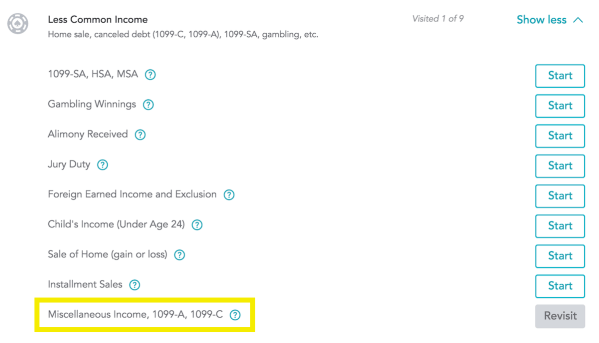 TurboTax Less Common Income.png