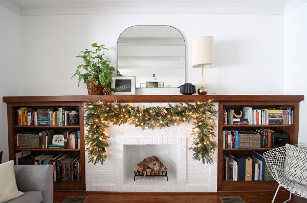 Bungalow Fireplace Mantle with Garland.jpg